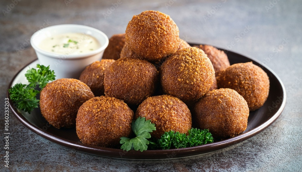 Kibbeh Deep-fried balls made from bulgur, minced meat and onions, with a crispy outer shell and a juicy filling. Kibbeh Deep-fried balls made from bulgur, minced meat and onions, with a crispy outer shell and a juicy filling.