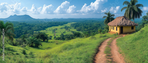 Vue panoramique d’un paysage tropical paradisiaque photo