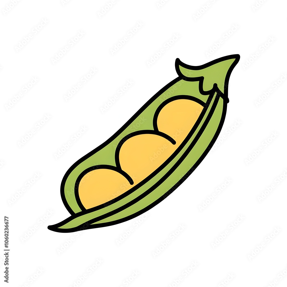 A simple line drawing of a pea. A simple line drawing of a pea.