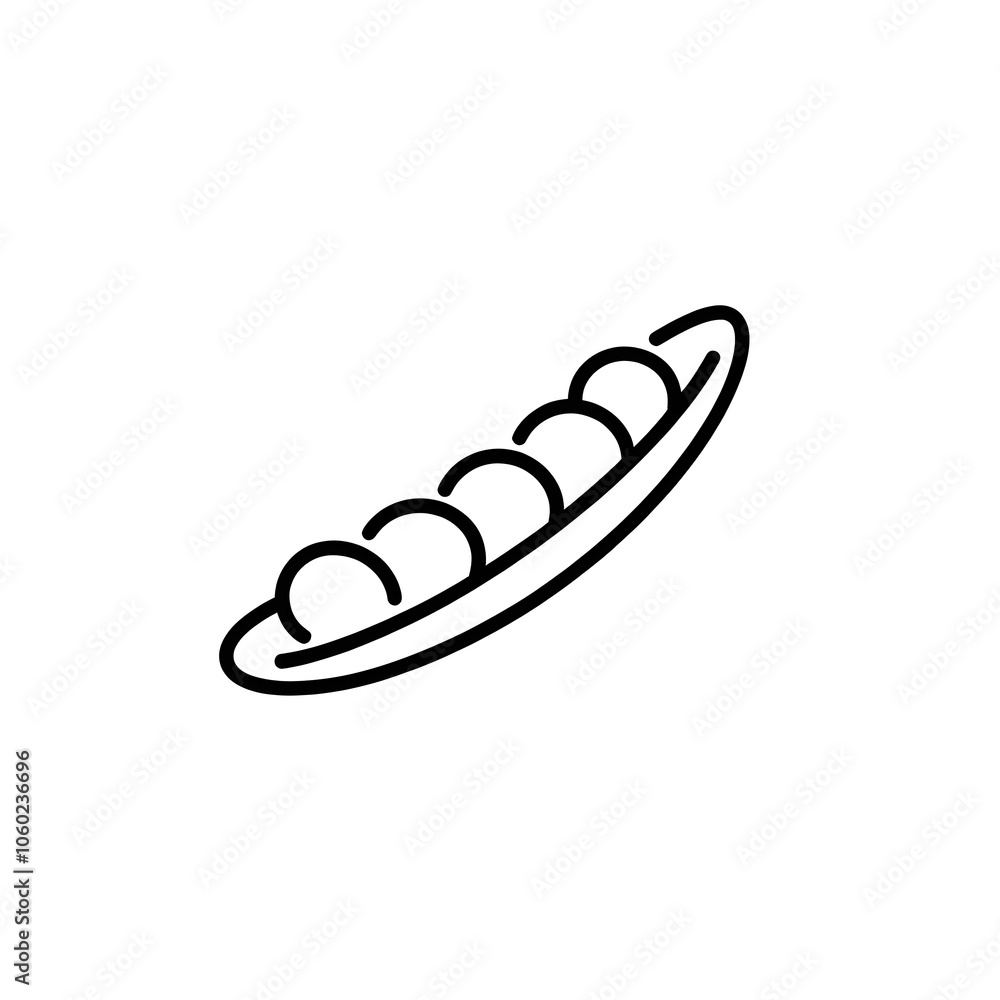 A simple line drawing of a pea. A simple line drawing of a pea.