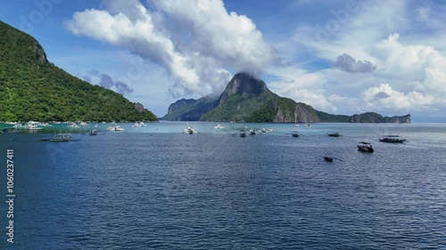 Stunning Drone Panorama of El Nido Bay at Sunrise in the Philippines – Captured in Brilliant 4K Under Clear Morning Skies