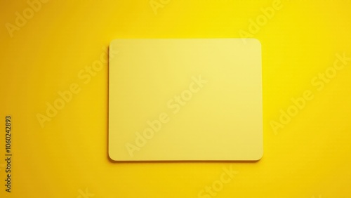 Clean mousepad mockup on a vibrant yellow background, perfect for showcasing brand or design concepts.