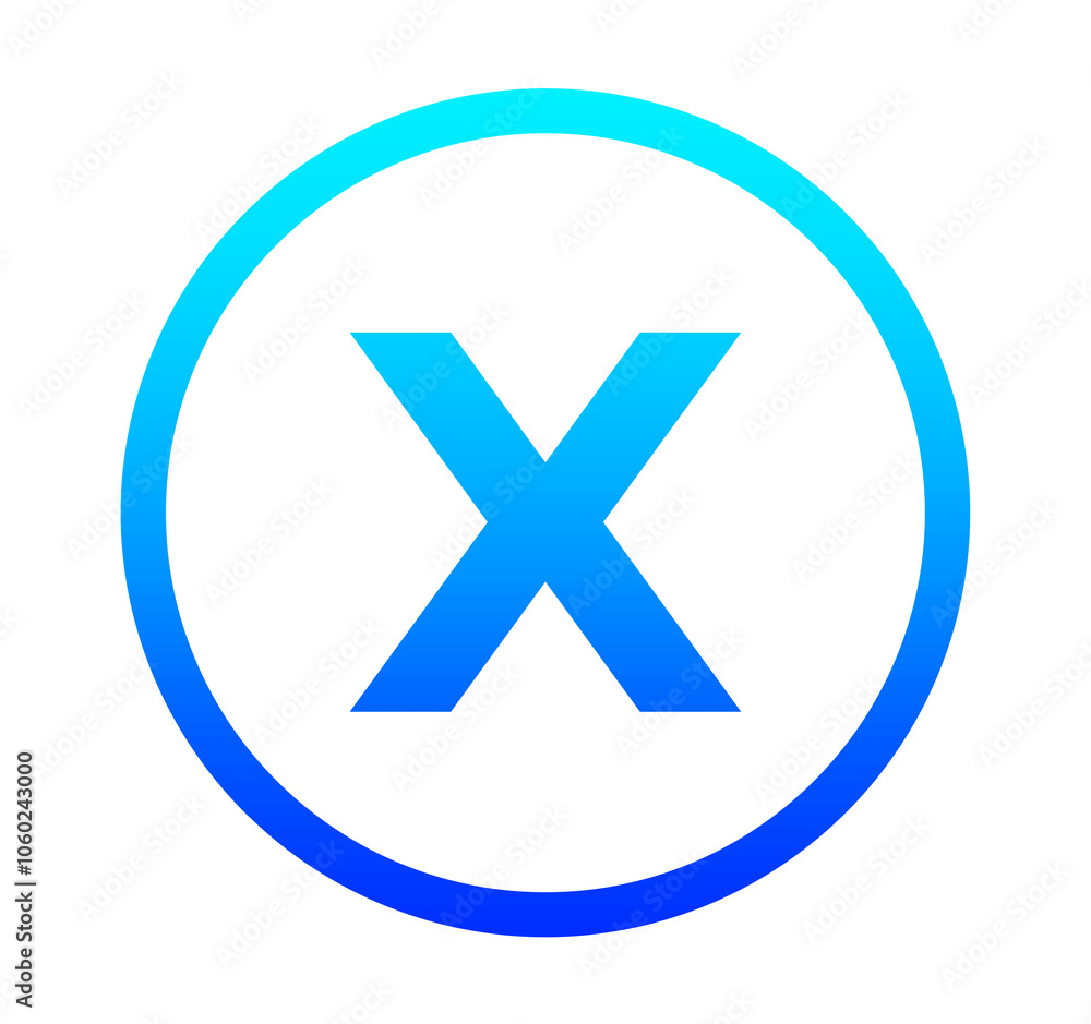 青いグラデーションのXアイコン 青いグラデーションのXアイコン