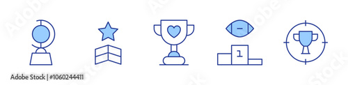 triumph, award, winner, trophy, star. icon vector illustration. Line Duotone style. Editable stroke