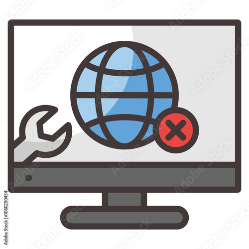 Network Troubleshooting  Icon Element For Design