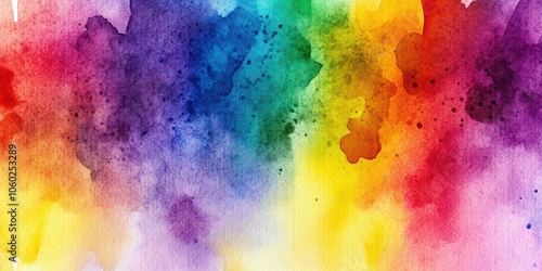 Vibrant Watercolor Background with Colorful Splashes