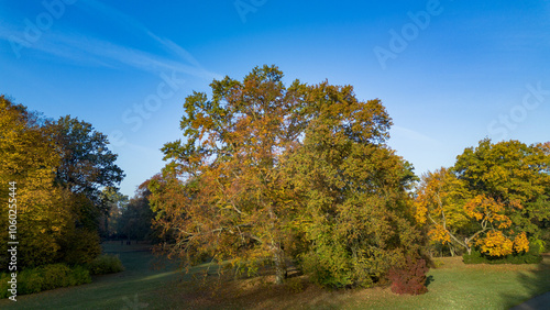 Szczytnicki Park in autumn Lower Silesian Voivodeship, Poland