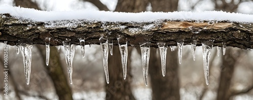 Delicate Icicles Hanging on...