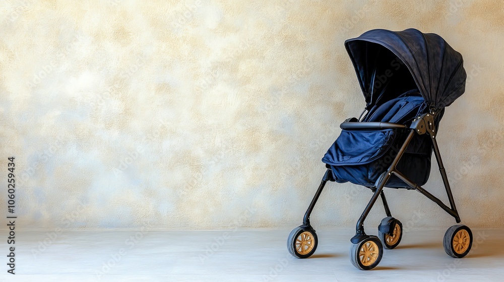 Sleek Modern Baby Stroller Isolated on White Background.Concept of modern parenting, minimalist design, baby care, lifestyle, product advertising.Product photography, e-commerce. Sleek Modern Baby Stroller Isolated on White Background.Concept of modern parenting, minimalist design, baby care, lifestyle, product advertising.Product photography, e-commerce.