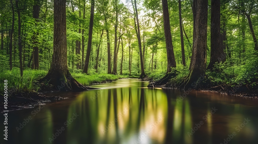 Obraz premium river in forest