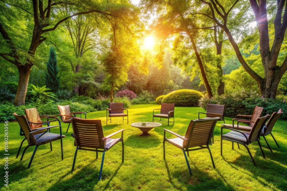 Obraz premium Serene Group Counseling Circle for Emotional Support and Open Discussion in a Therapeutic Atmosphere