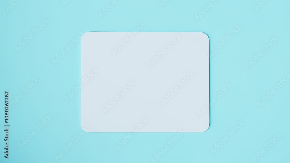 Realistic mousepad mockup with blank surface on blue, perfect for custom logo or pattern design. Realistic mousepad mockup with blank surface on blue, perfect for custom logo or pattern design.