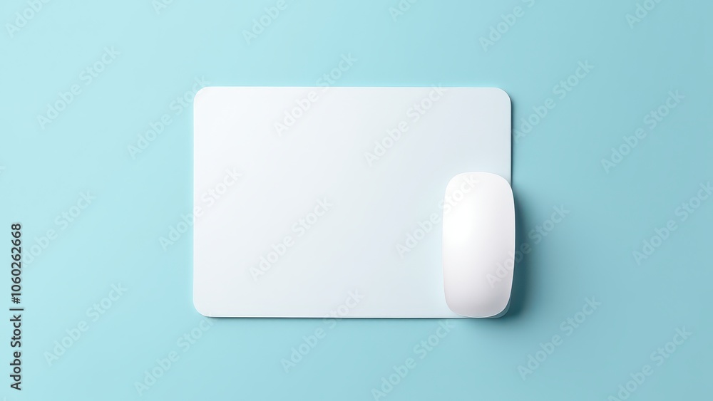 Professional mousepad mockup on blue, featuring a blank surface for custom designs.