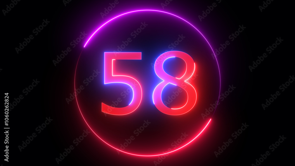 Illuminated neon number ,red and blue color number of neon light colorful illustration. Bright neon numbers with black background Illuminated neon number ,red and blue color number of neon light colorful illustration. Bright neon numbers with black background