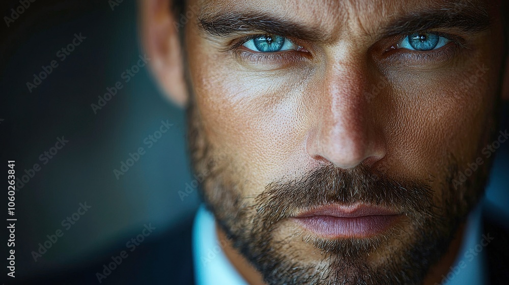 Fototapeta premium Professional Businessman Portrait with Intense Expression
