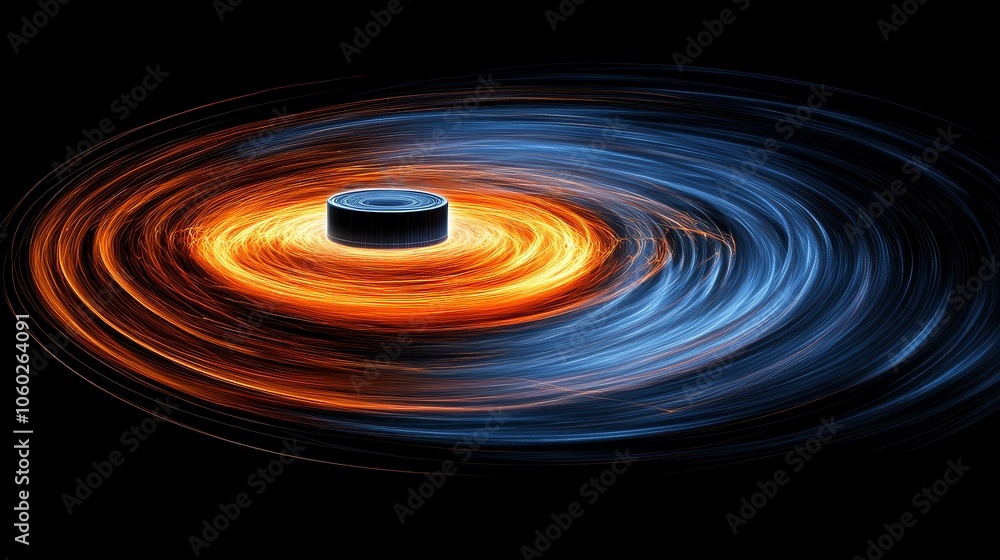 Obraz premium Abstract Visualization of Magnetic Field Lines.Concept of magnetism, electromagnetic fields, scientific research, physics, technology, innovation, abstract art.