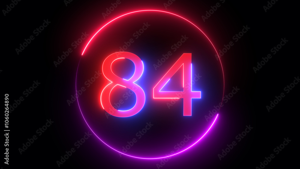 Illuminated neon number ,red and blue color number of neon light colorful illustration. Bright neon numbers with black background Illuminated neon number ,red and blue color number of neon light colorful illustration. Bright neon numbers with black background