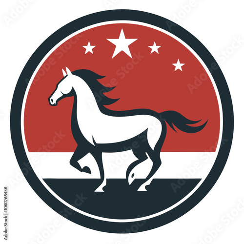 Vintage Horse Icon Vector Art.