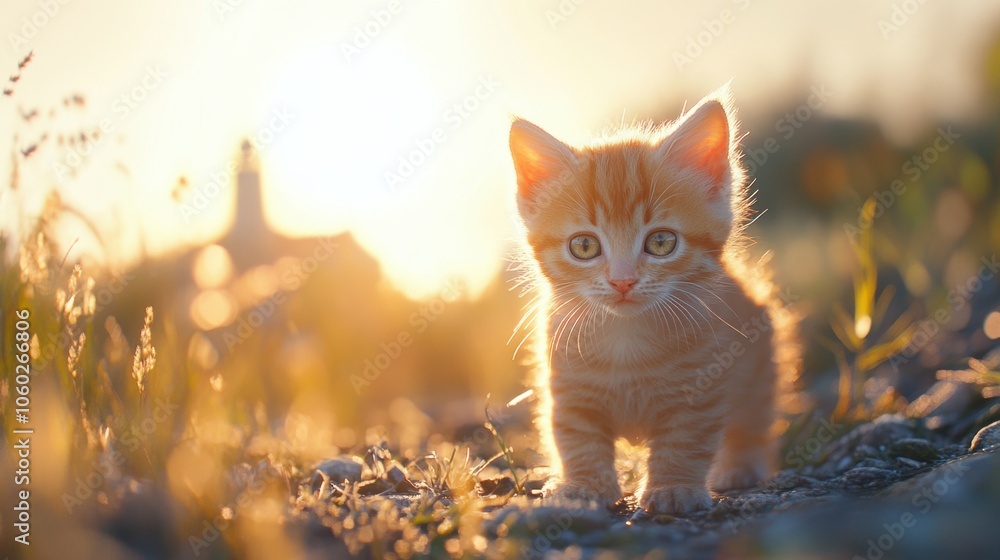 Obraz premium Kitten Sunset.