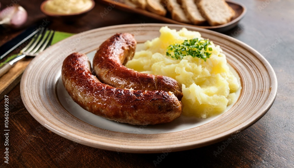 Krydret Pølse  Spicy sausage, usually made from lamb or pork, often served with mashed potatoes and sauerkraut.