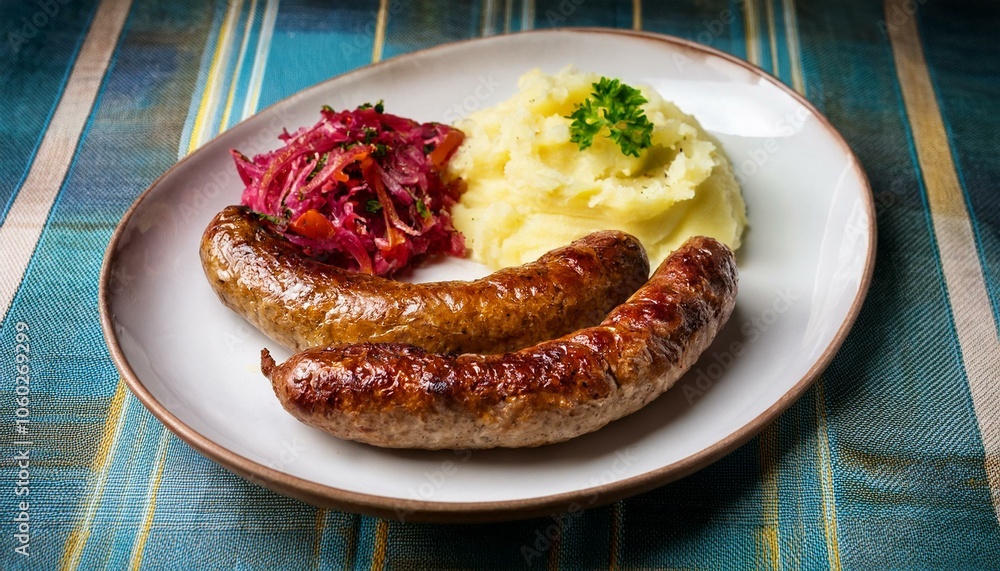 Krydret Pølse Spicy sausage, usually made from lamb or pork, often served with mashed potatoes and sauerkraut. Krydret Pølse Spicy sausage, usually made from lamb or pork, often served with mashed potatoes and sauerkraut.