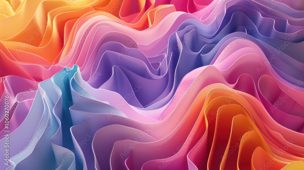 Obraz premium Abstract Colorful Wavy Paper