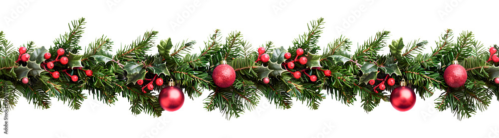christmas tree garland isolated on white christmas tree garland isolated on white