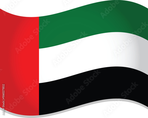 United Arab Emirates Flag 3D Vector