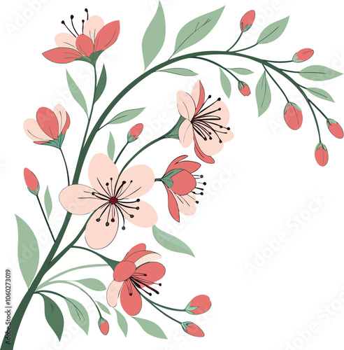 Embroidery seamless pattern with beautiful flowers. Handmade floral ornament on dark background. Embroidery for fashion products. Elegant tiled design, best for print fabric or paper and more.