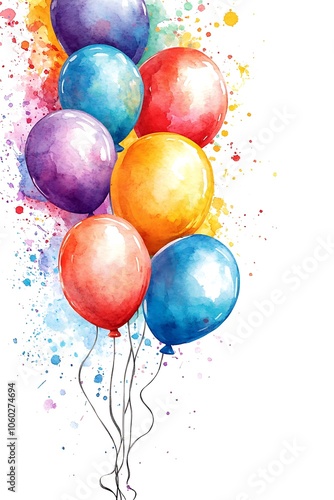 Vibrant watercolor balloons illustrating joyful celebrations and festive moments in a colorful design