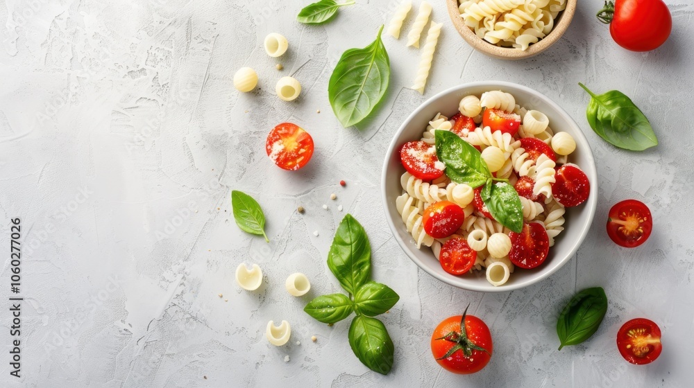 Pasta Salad with Cherry Tomatoes and Basil Pasta Salad with Cherry Tomatoes and Basil