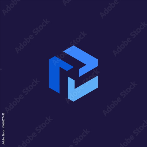 Abstract cube logo design template. Geometric sign. Universal vector icon