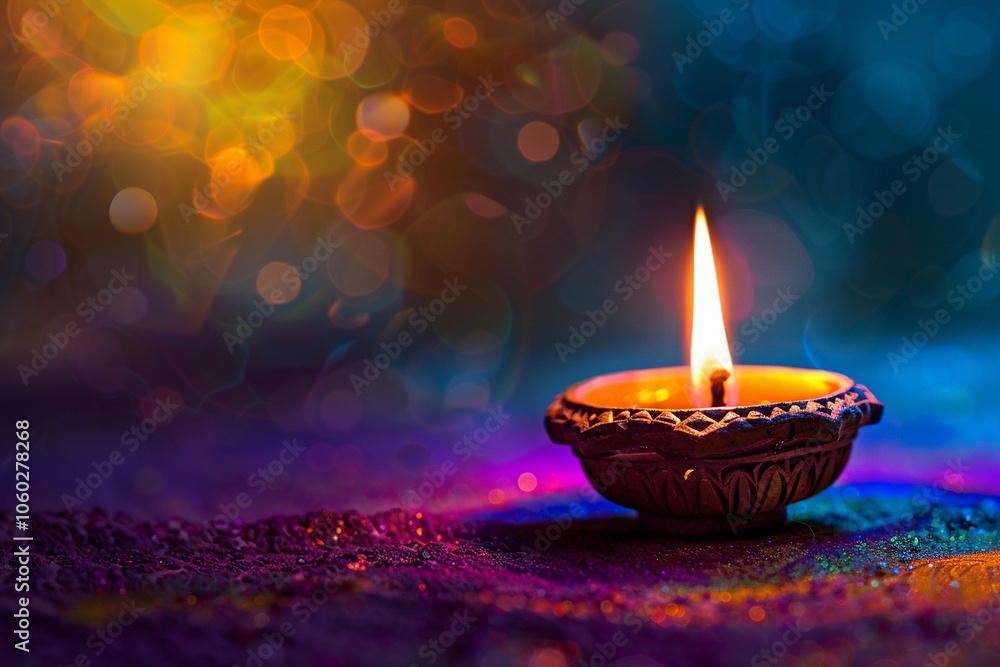 Beautiful greeting card with bright holiday composition for happy and celebrate Diwali Beautiful greeting card with bright holiday composition for happy and celebrate Diwali