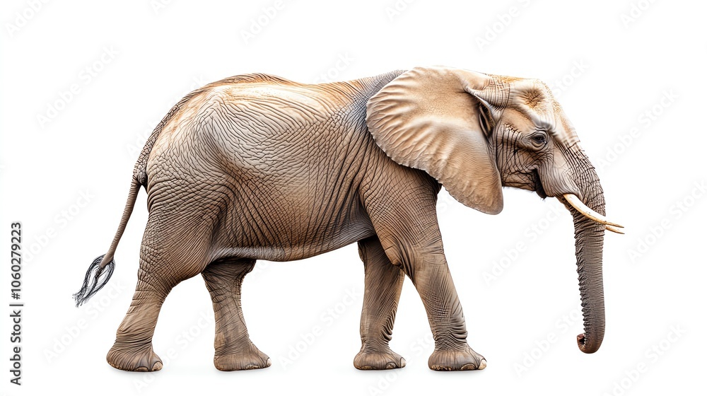 Fototapeta premium Elephant, white isolate background