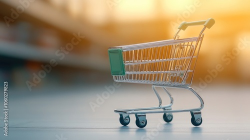 Wallpaper Mural A vintage tone captures a shopping cart in a supermarket, symbolizing the joy of grocery shopping on a sunny day Torontodigital.ca