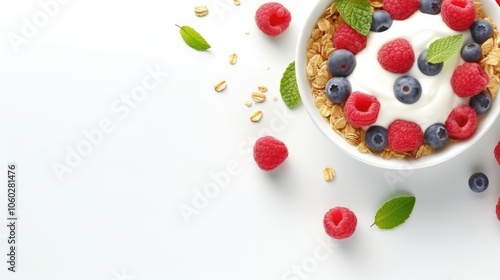 Wallpaper Mural A nutrient-rich, dairy-free yogurt bowl with oatmeal and fresh berries. A healthy and colorful breakfast option. Torontodigital.ca