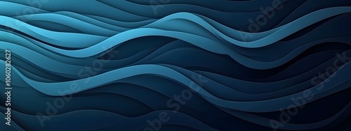 A blue wavy line, a vector graphic on a dark background, a simple and minimalistic design, a flat style illustration