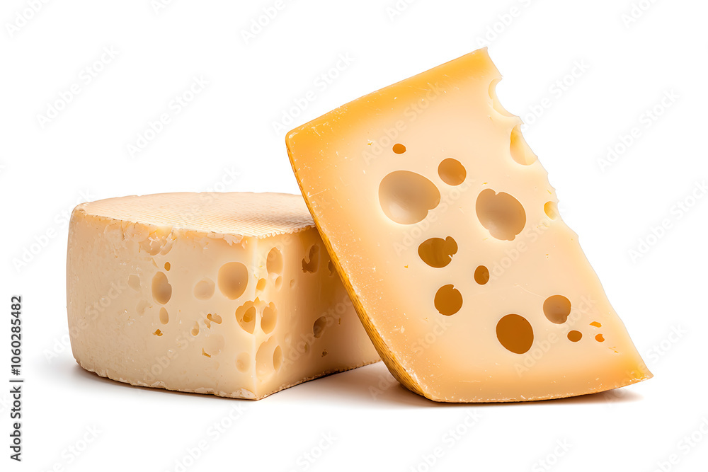Piece of delicious cheese isolated on white background Piece of delicious cheese isolated on white background