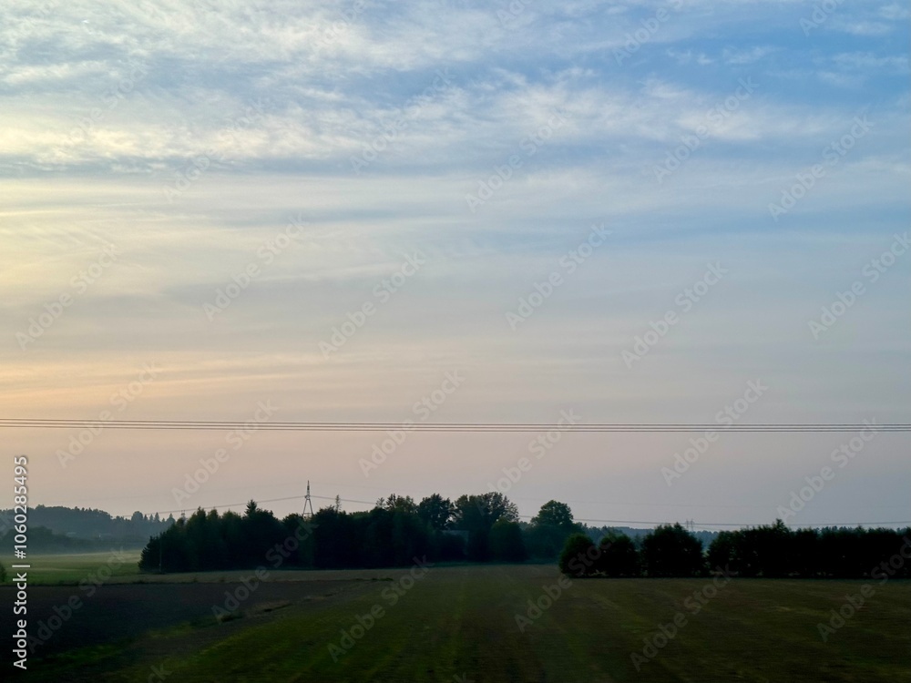 Fototapeta premium sunrise over the field