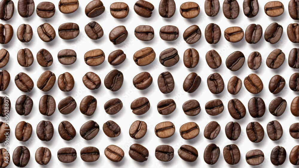 Obraz premium Coffee beans, set, white background