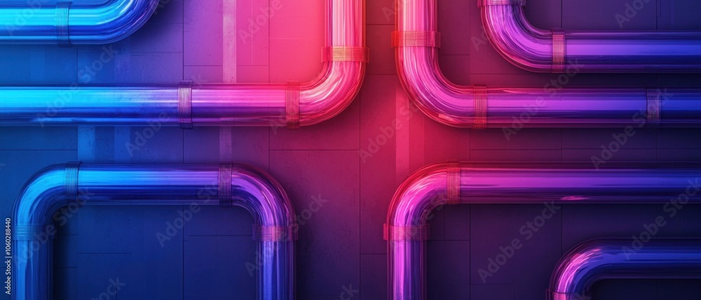 Innovative pipes intersecting in a vibrant urban environment enhance industrial aesthetics and modern design elements Innovative pipes intersecting in a vibrant urban environment enhance industrial aesthetics and modern design elements