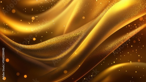 Flowing golden fabric texture with shimmering details in a warm atmosphere during a festive celebration