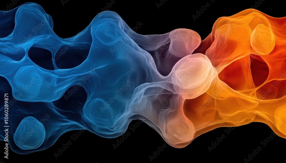 Fototapeta premium Dynamic waves of colorful fluidity interacting in a vivid abstract composition providing a captivating visual experience