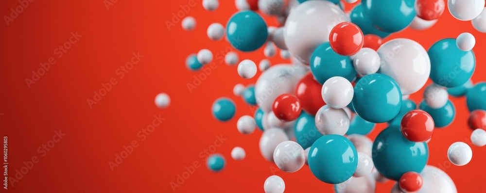 Colorful molecules interact in a dynamic abstract composition showcasing scientific concepts and innovation Colorful molecules interact in a dynamic abstract composition showcasing scientific concepts and innovation