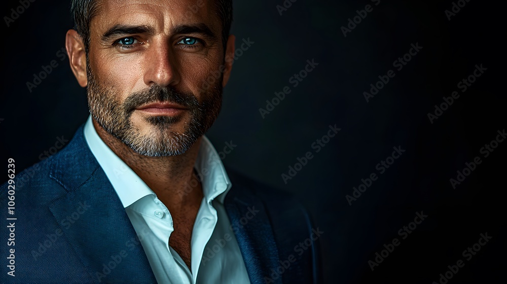 Close-up Portrait of a Confident Man in a Suit. Close-up Portrait of a Confident Man in a Suit.