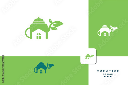 Tea and coffee house logo vector design template