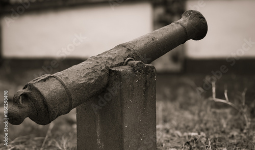 One of the cannons left over from the war in Kolaka, Southeast Sulawesi, Indonesia.