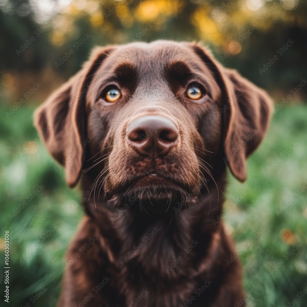 A close-up shot of a purebred labrador retriever, showcasing its shiny coat and bright, expressive eyes A close-up shot of a purebred labrador retriever, showcasing its shiny coat and bright, expressive eyes