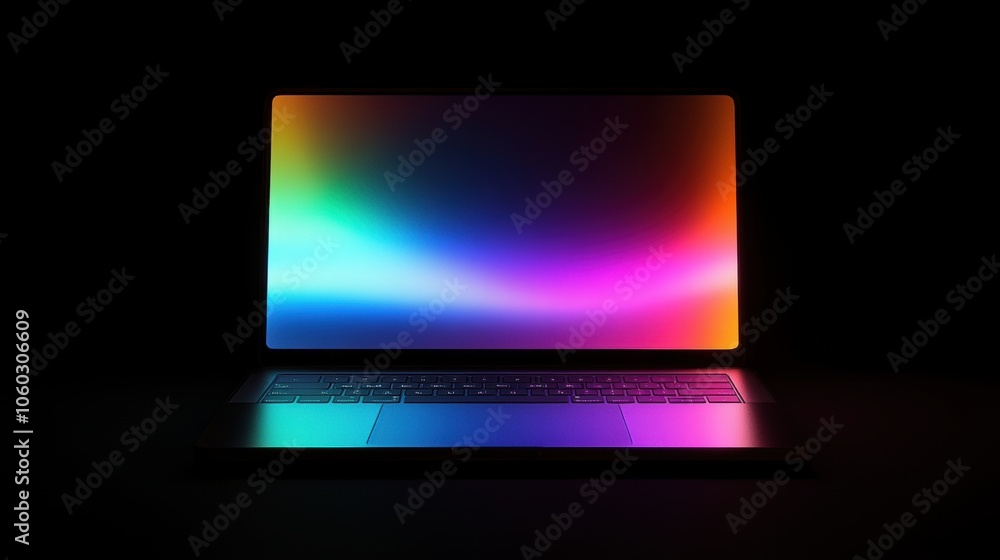Laptop with Colorful Glow. Laptop with Colorful Glow.