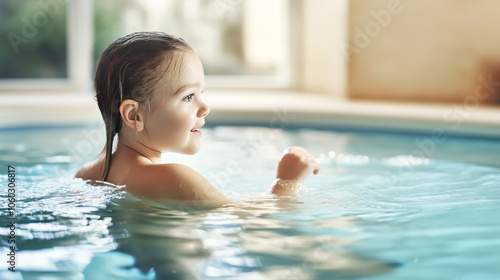 A young child plays joyfull...